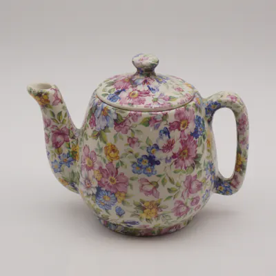 영국풍 친츠(Chintz) 꽃무늬 도자 주전자
